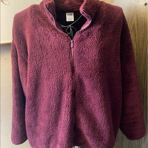 Victoria Secret Sherpa teddy bear zip up